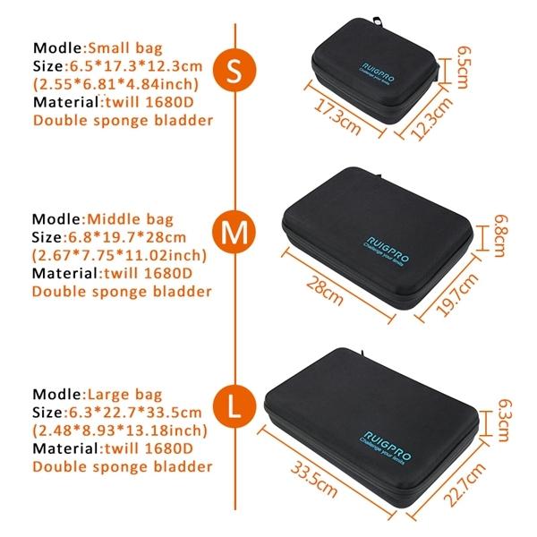 Portable waterproof action camera travel case with custom padded interior compartments for mounting accessories. — view 3