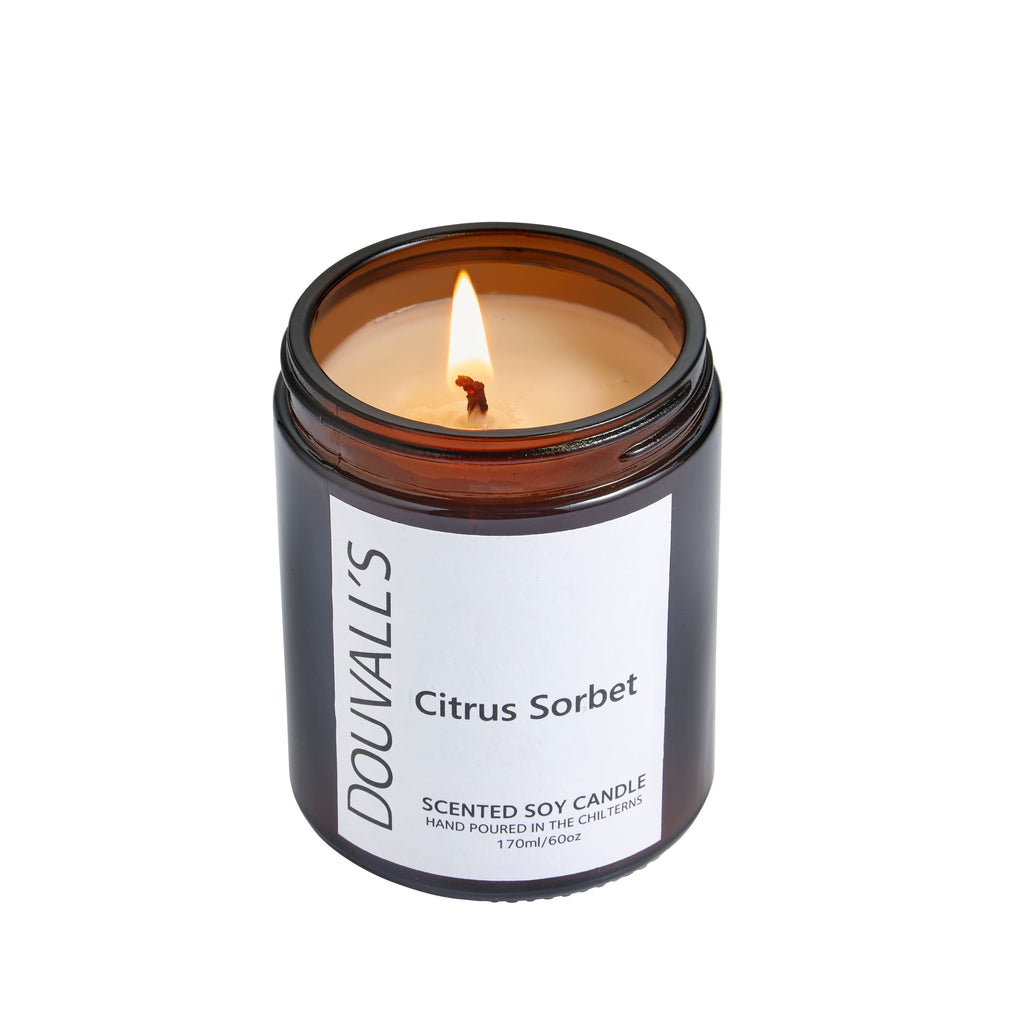 Hand-poured eco soy wax scented candle displaying naturally blended essential oils and a cotton wick — view 5