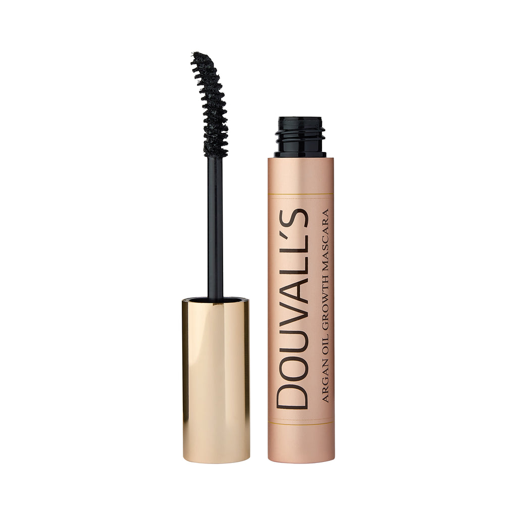 Black Argan Growth Serum Mascara tube with curved applicator brush for volumizing and lifting eyelashes. — view 2