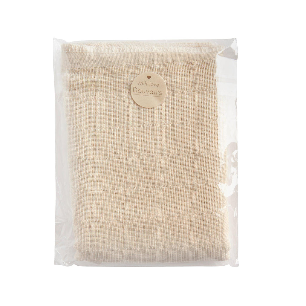 Organic cotton muslin face cleansing cloth folded, natural white handmade skincare accessory — view 2