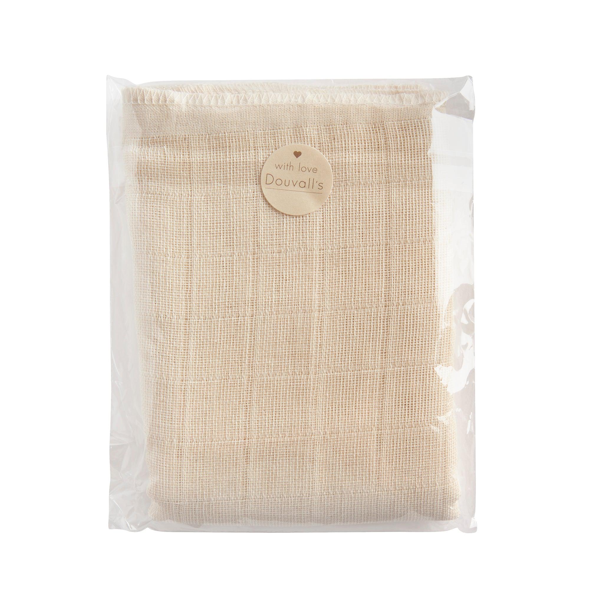 Organic cotton muslin face cleansing cloth folded, natural white handmade skincare accessory — view 2