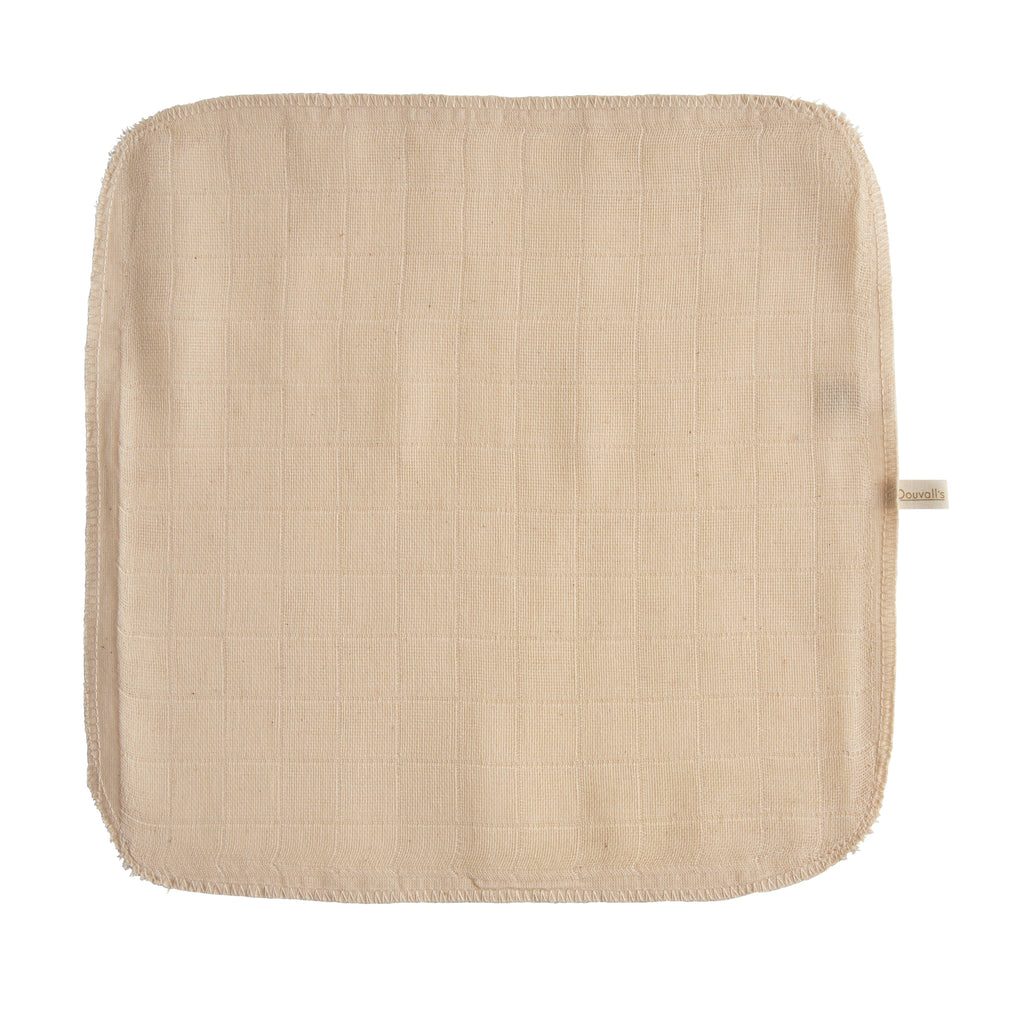 Organic cotton muslin face cleansing cloth folded, natural white handmade skincare accessory — view 3