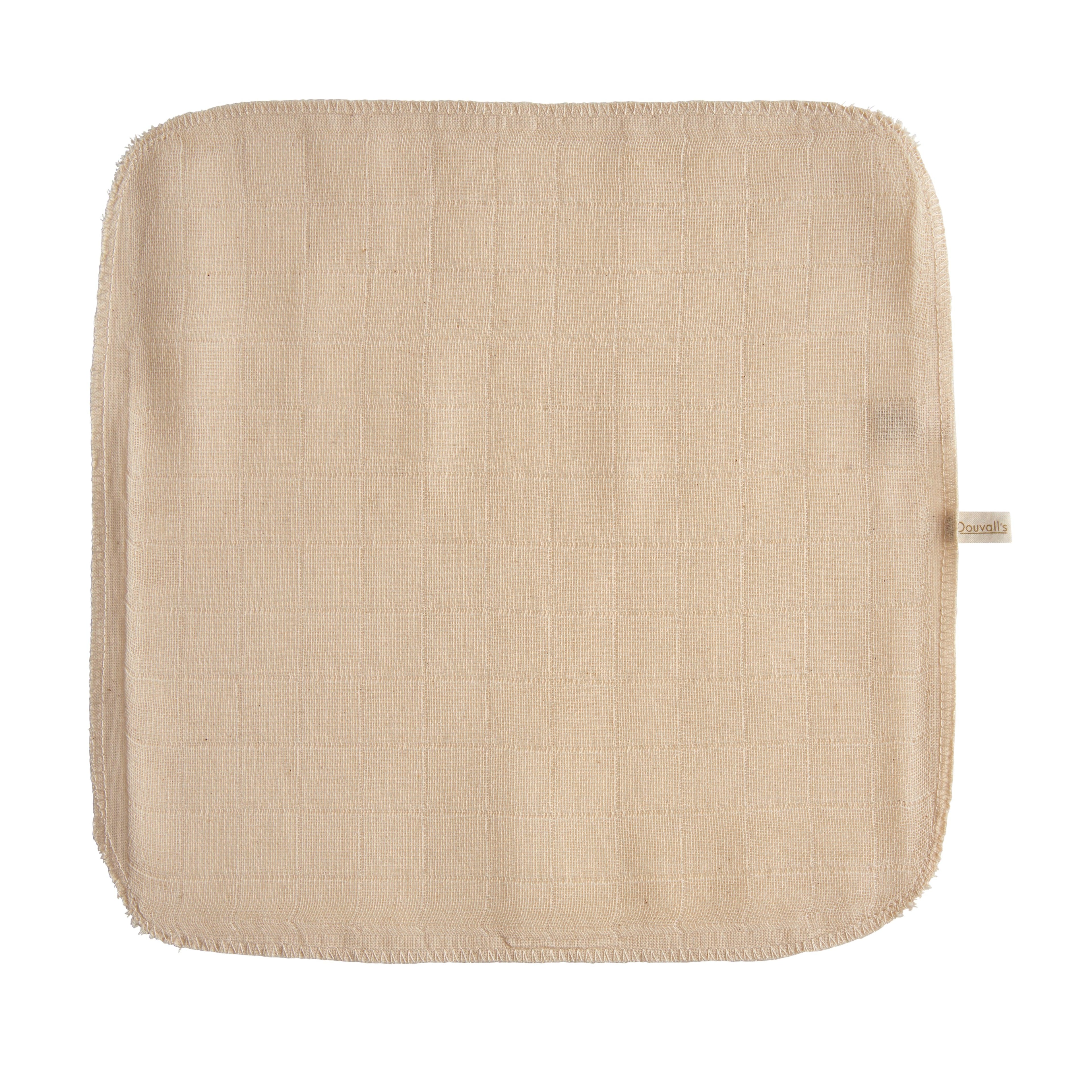 Organic cotton muslin face cleansing cloth folded, natural white handmade skincare accessory — view 3