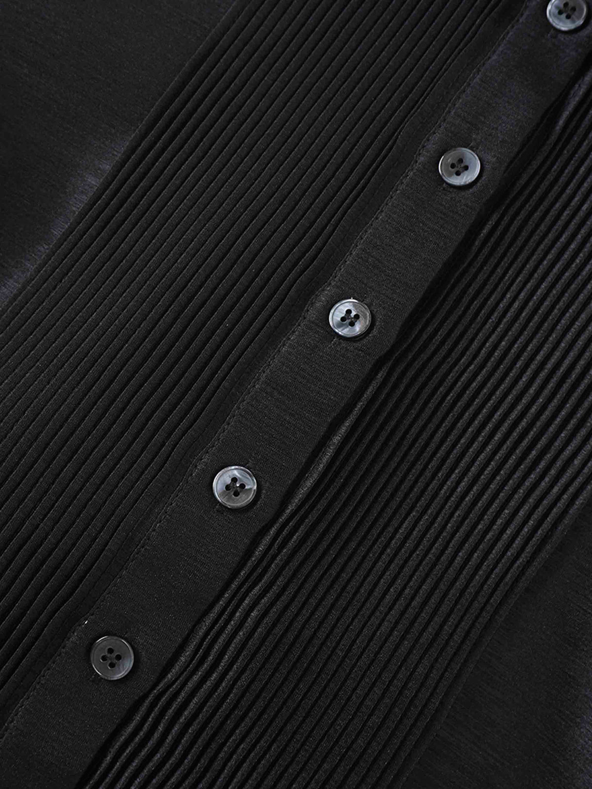 Pintuck Button Down Blouse-Black-4