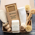 Extra large zero waste kitchen cleaning set with bamboo brushes solid soap and cloths