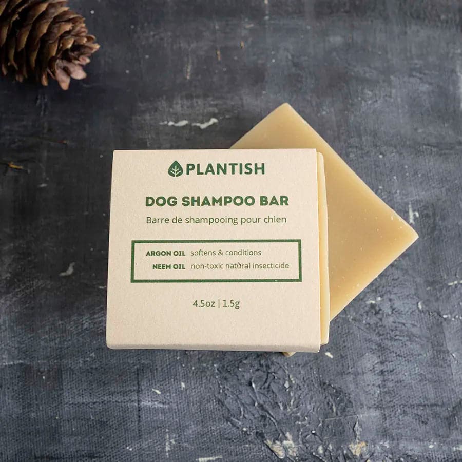 Natural unscented dog shampoo bar, square solid soap block for pet grooming and bathing