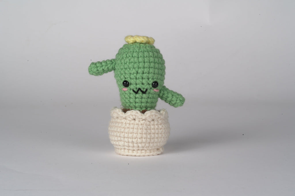 Amigurumi DIY crochet kit with premium yarn, stuffing, hook, and tutorial card in paper bag — view 2
