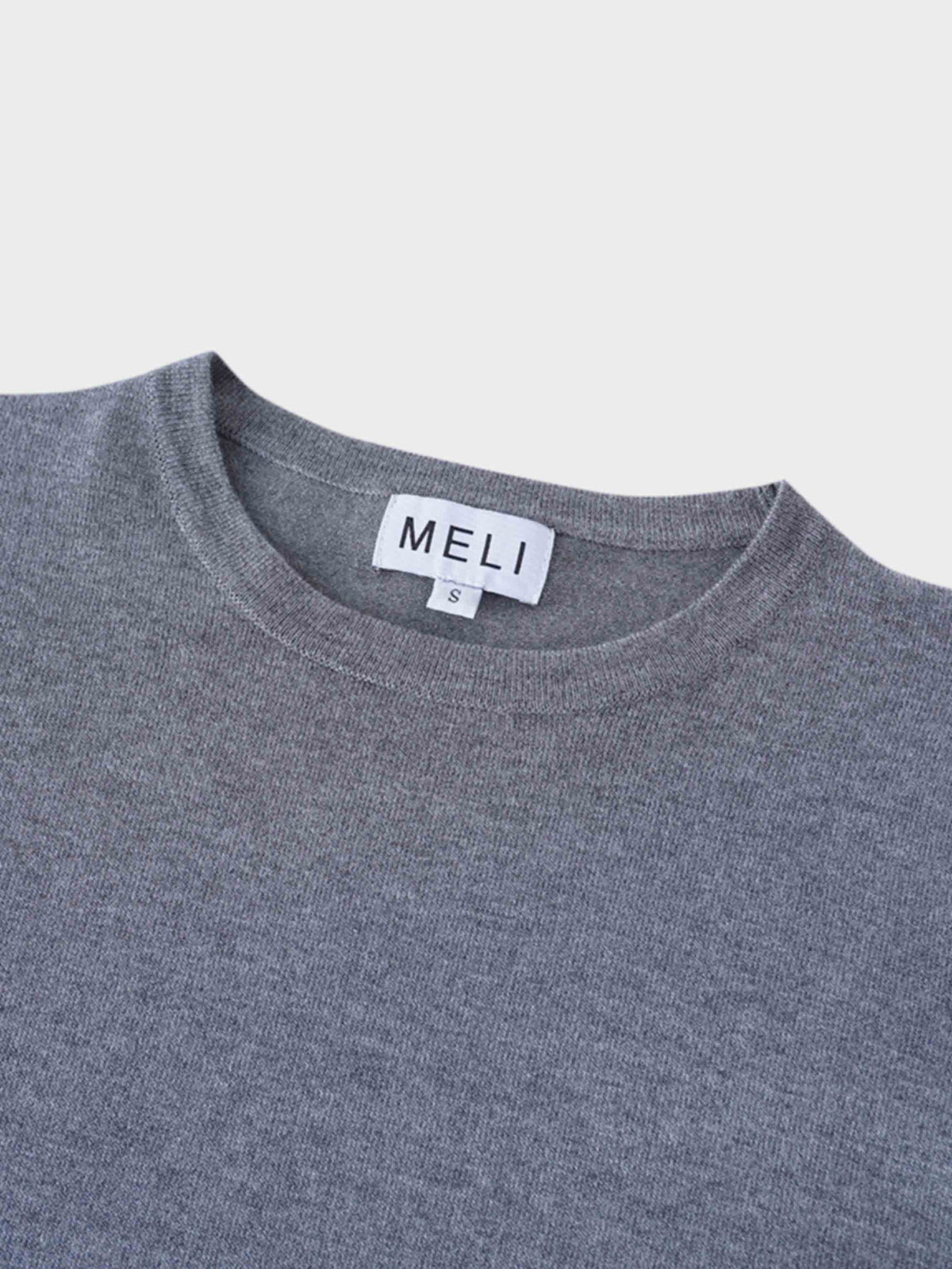 Basic Crew Sweater LS-Heathered Grey-2