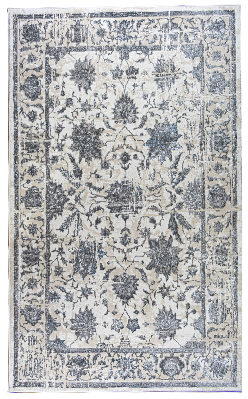 ROY's Home High&Low Area Rugs, Classic Pattern - Shiny Ivory,Grey,Beige Yarn-3