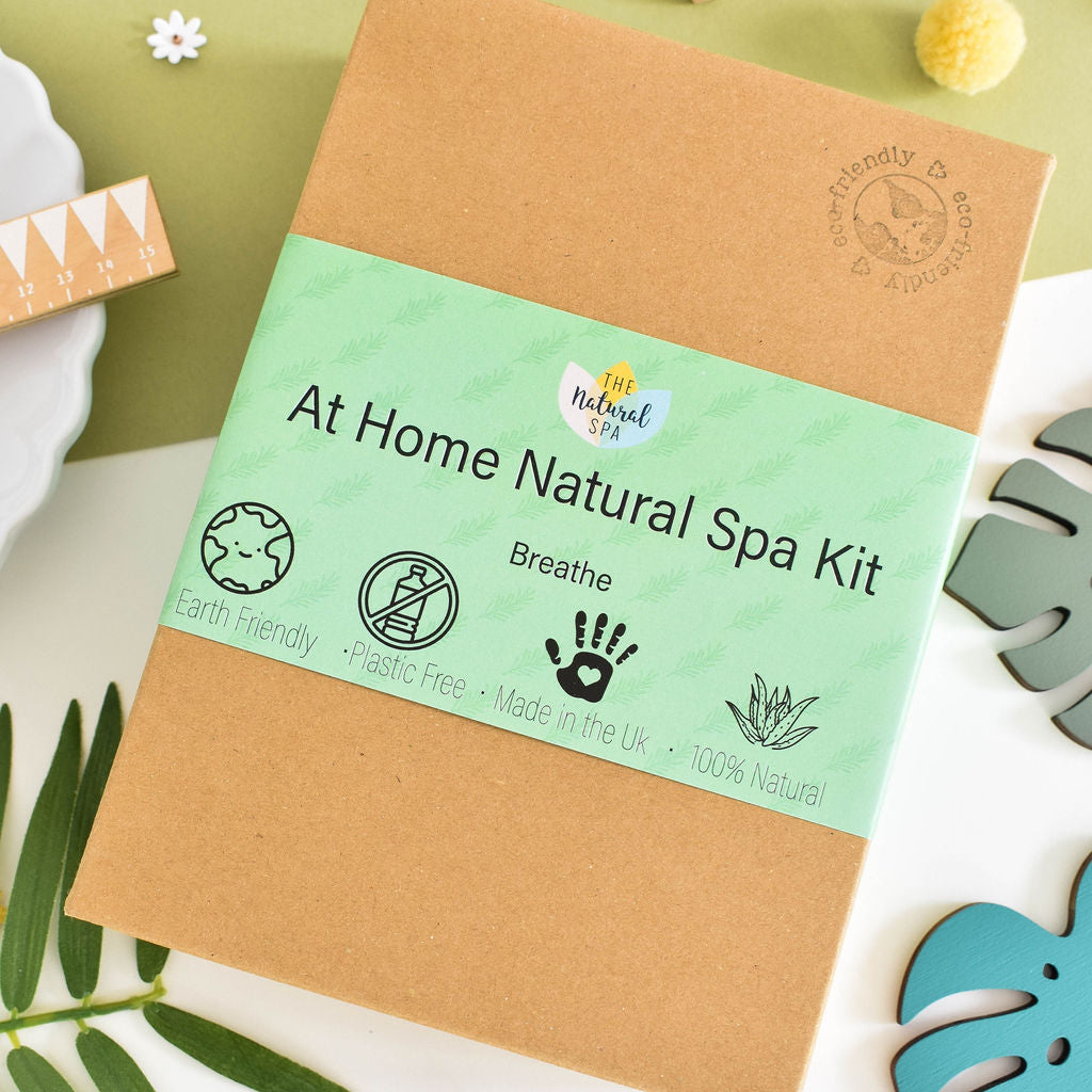Breathe at home natural spa gift set with eucalyptus bath soak, candle, and soap on rope — view 2
