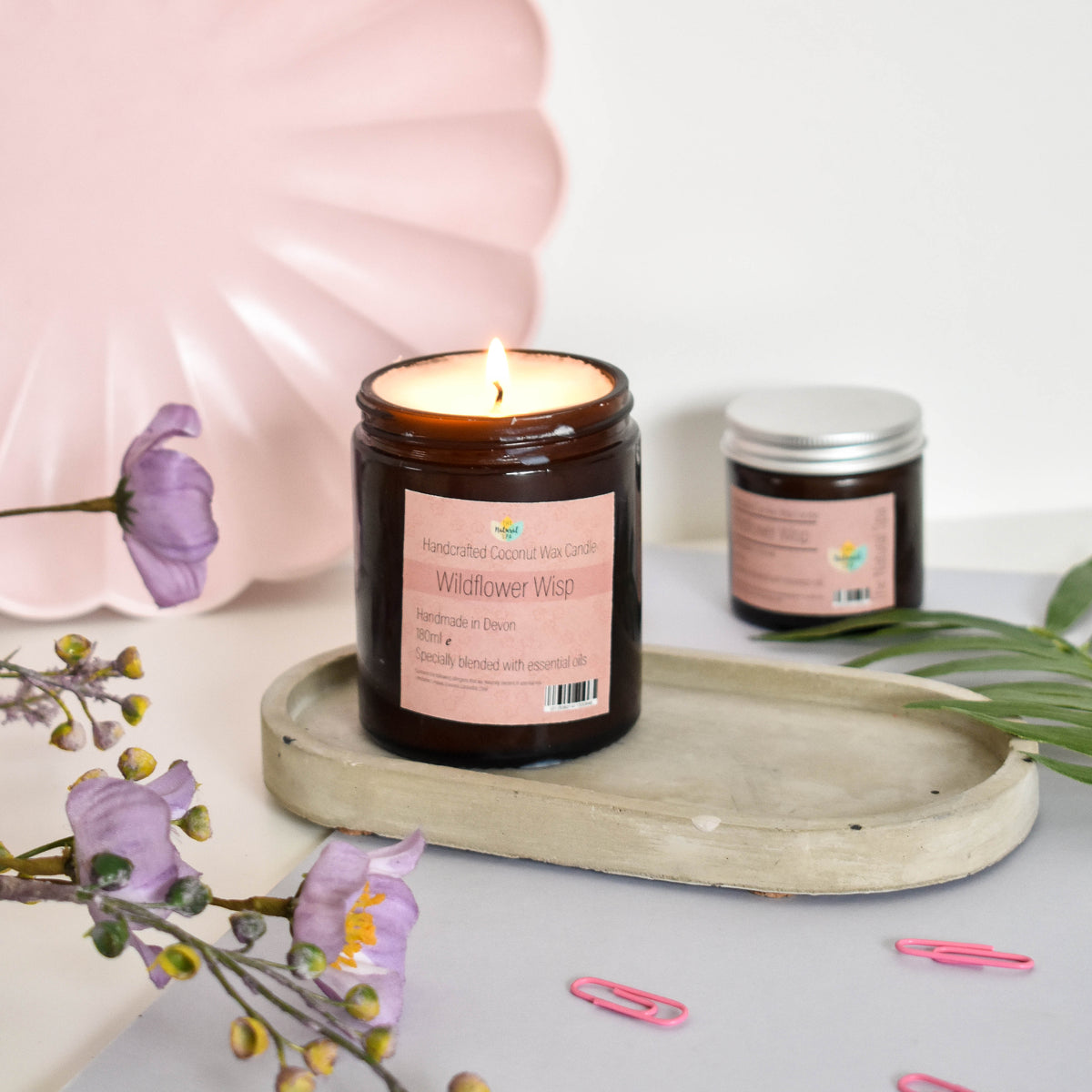 Wildflower Wisp Hand-Poured Coconut Wax Candle | Floral & Natural Aromatherapy | Vegan, Eco-Friendly Candle | 2 Size Options-0