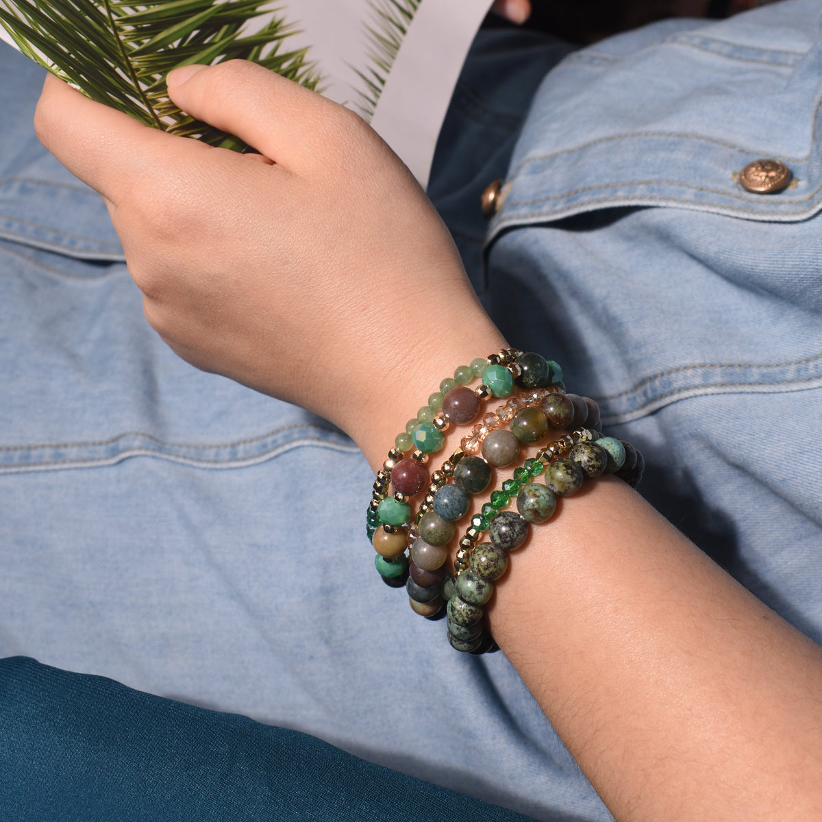 Triple Earth Crystals Peace, Love, Abundance Build-Your-Own Bracelet Set-1