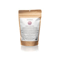 Organic herbal yoni steam blend in a resealable pouch featuring mugwort and rose petals