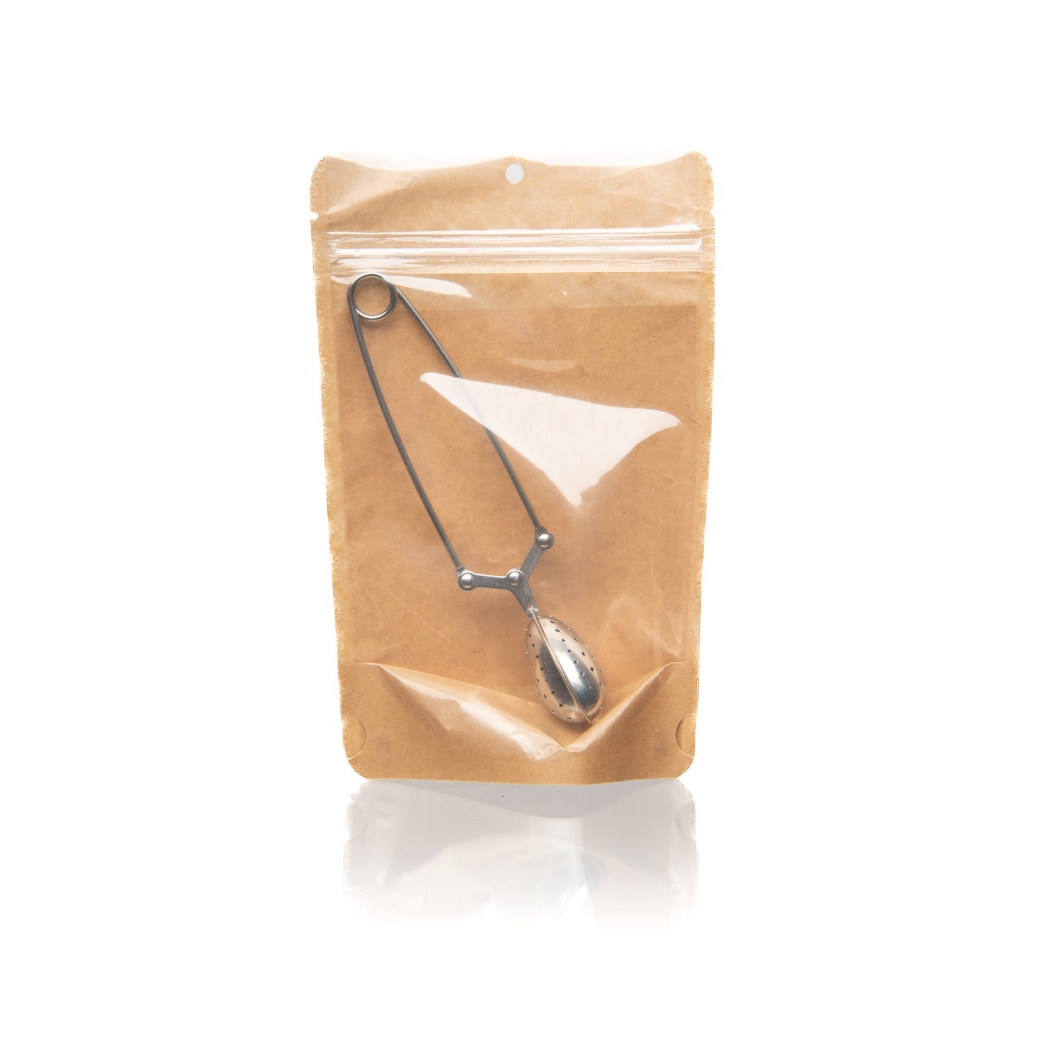 Heart shaped stainless steel tea infuser and strainer for loose leaf herbal tea blends — view 3