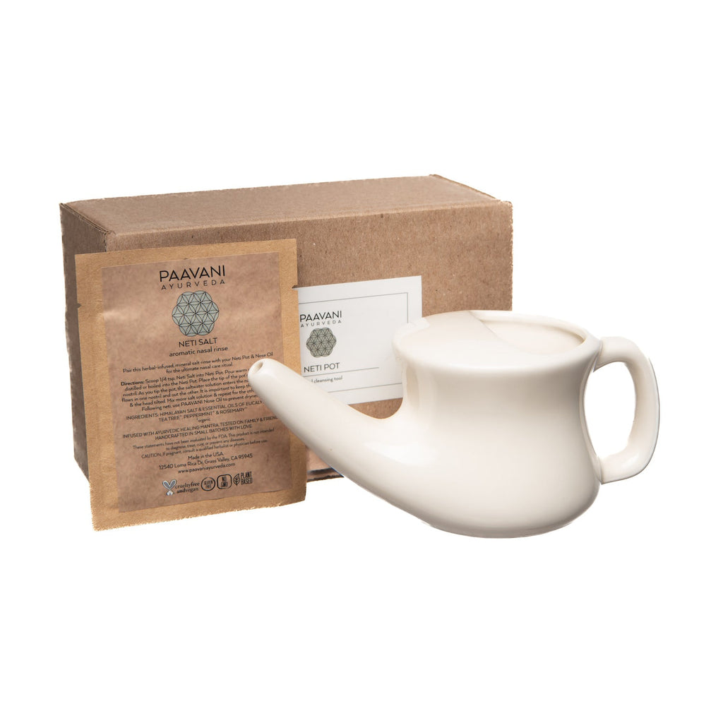 Ceramic neti pot for ayurvedic nasal cleansing and sinus relief clean design — view 2