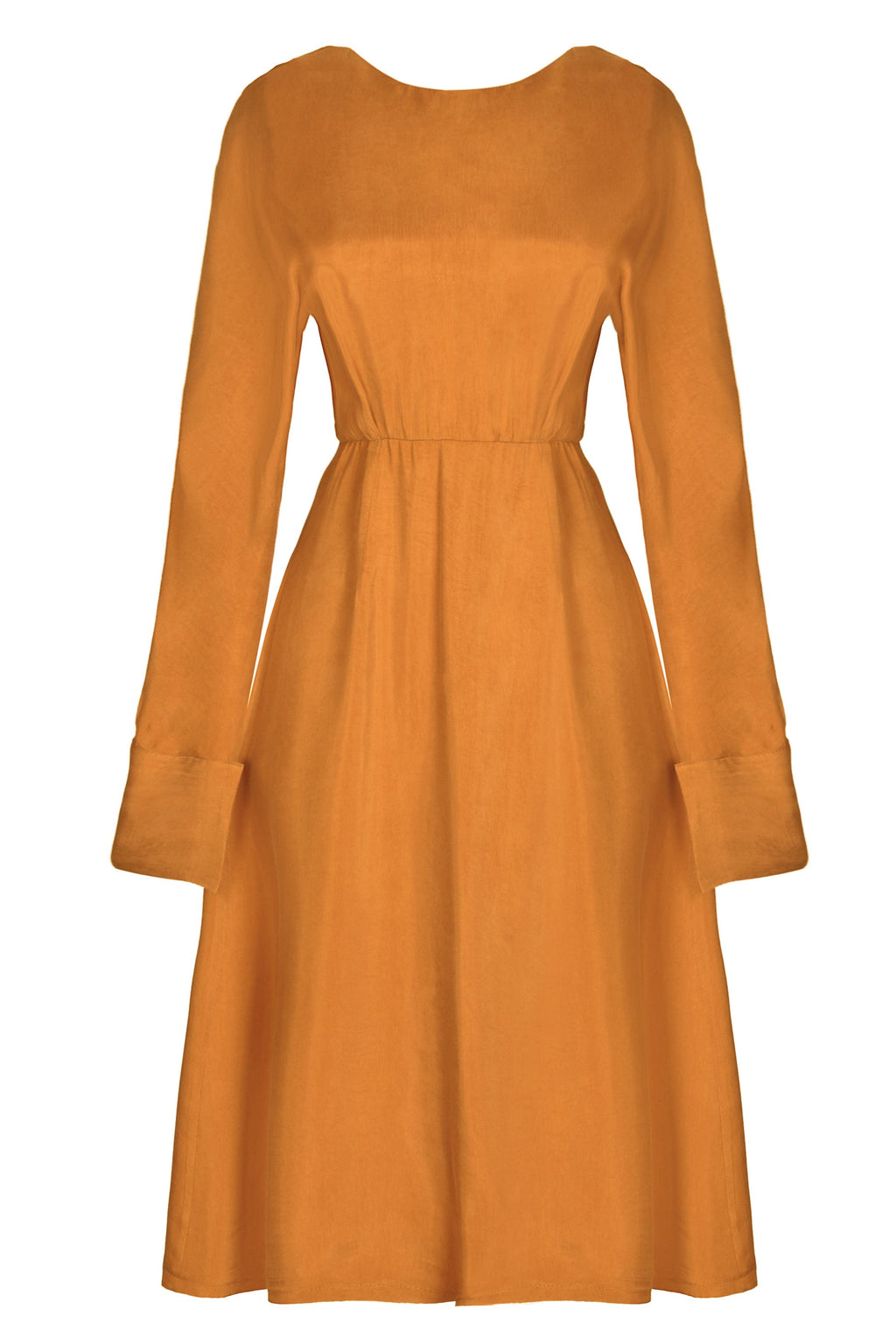 Mustard Yellow Midi Dress-0