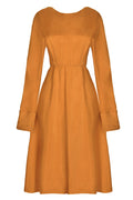 Mustard Yellow Midi Dress-0