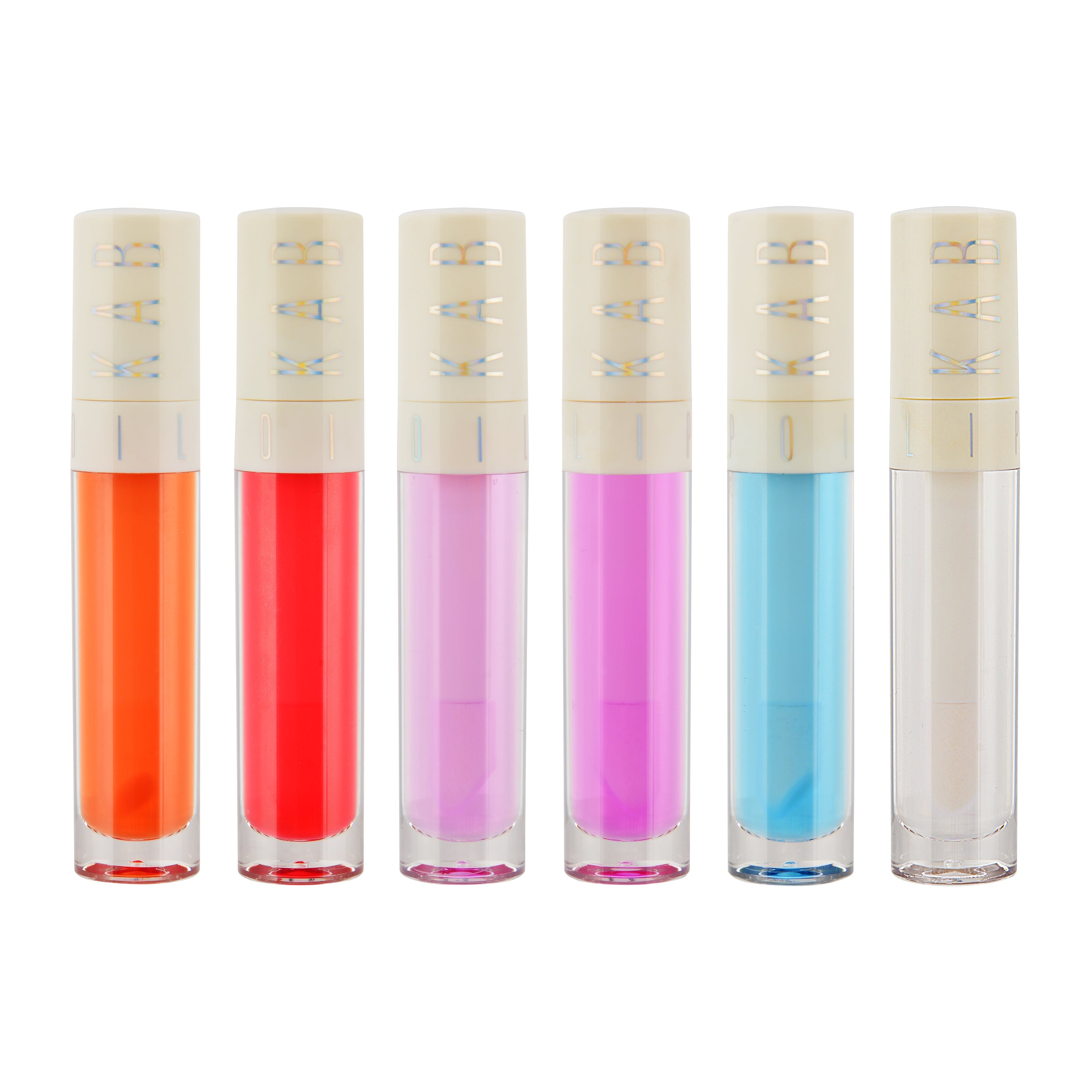 Hydrating lip oil tubes in various sheer tinted shades featuring large doe foot applicator wands. — view 2