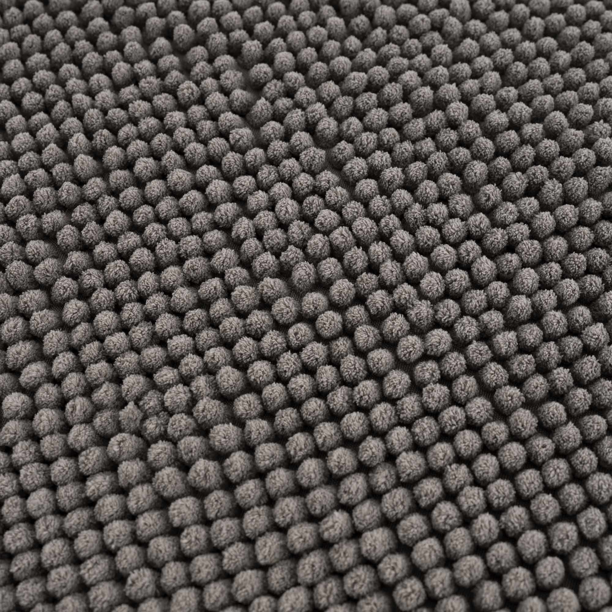 Dark gray plush washable bath mat made of soft polyester shag for modern bathroom floors — view 5