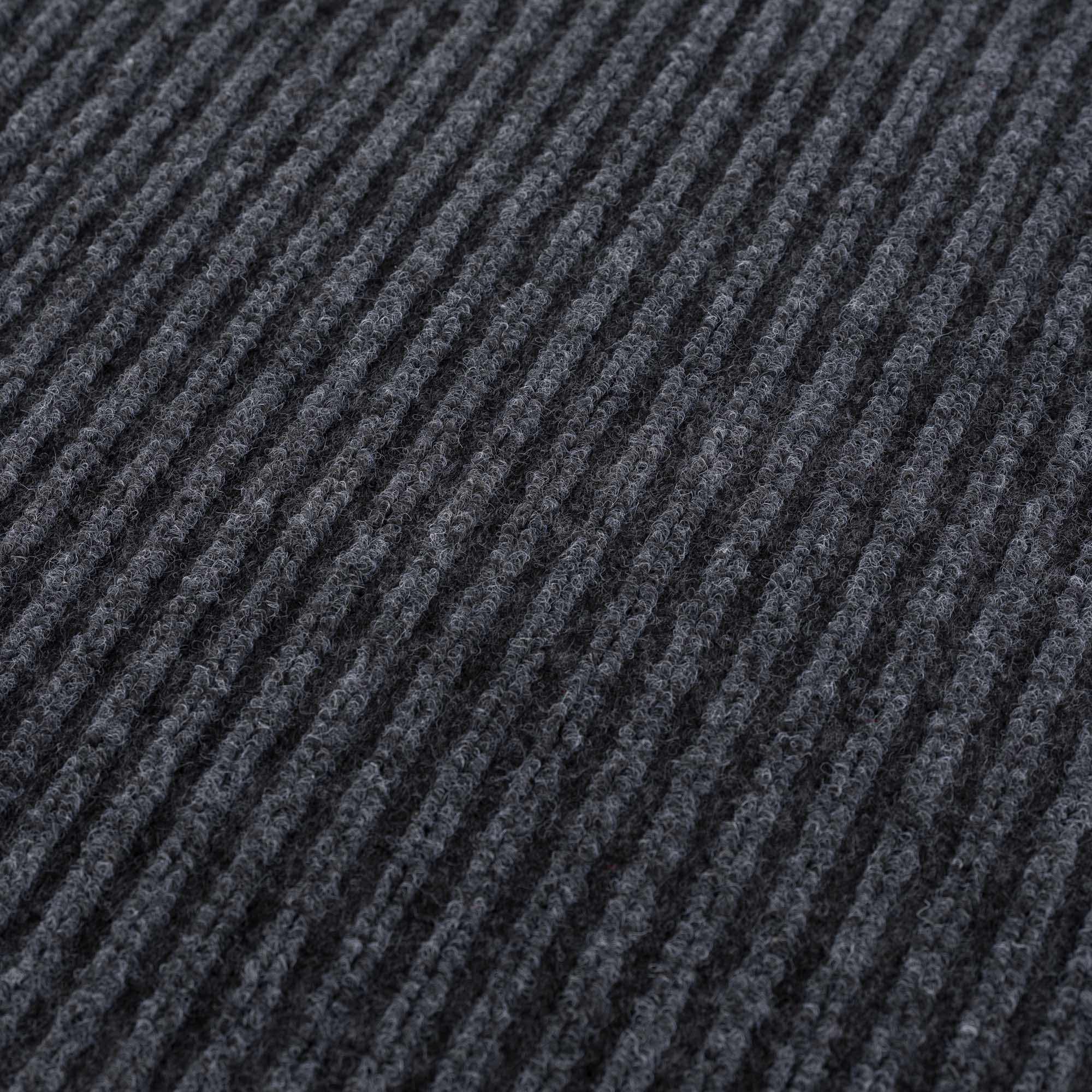 Solid gray outdoor mat with thin low profile design and non-slip rubber backing — view 5