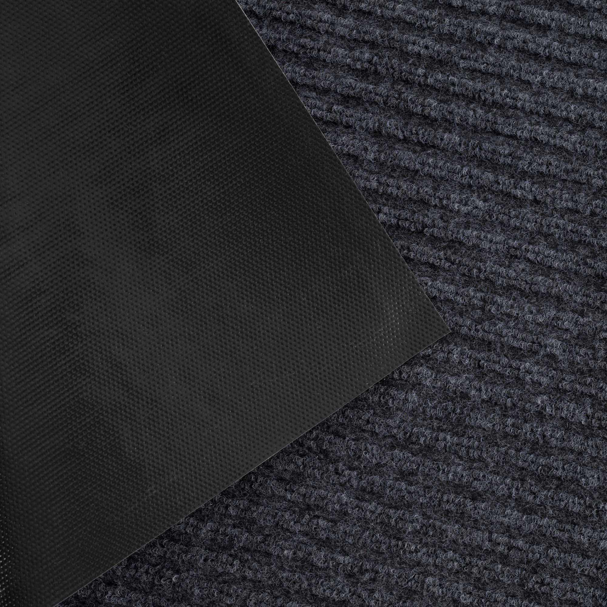 Solid gray outdoor mat with thin low profile design and non-slip rubber backing — view 4