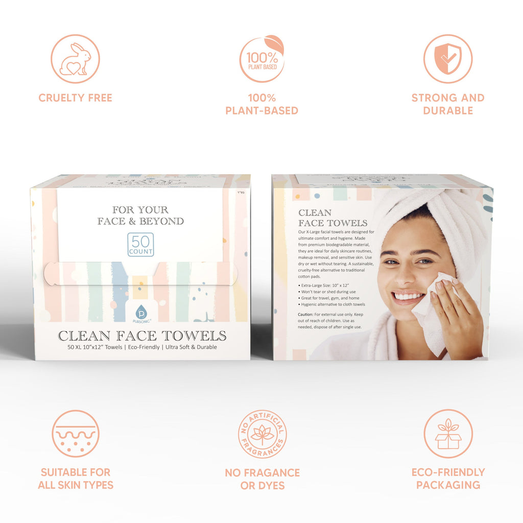 Complete Head-to-Toe Cleansing Set – Advanced Facial Brush + Biodegradable Clean Towels + Bamboo Body Brush-4