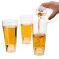 Set of four clear lead-free crystal double duty tall beer pint and shot glasses