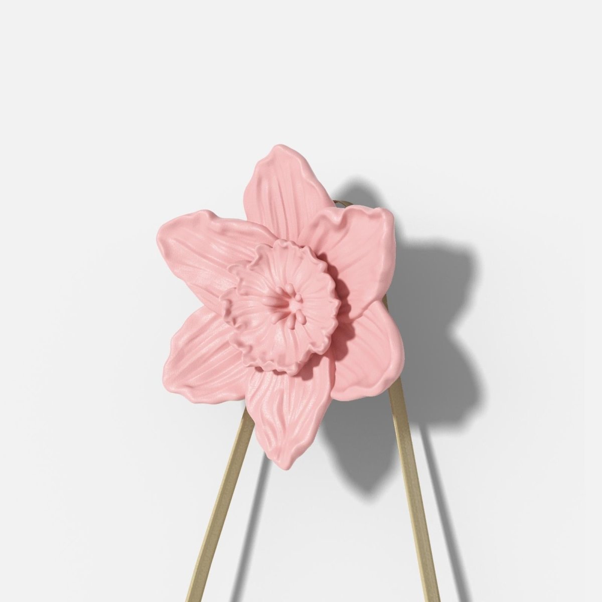 Daffodil wall coat hook silicone mold for DIY resin crafting, showing the flexible floral cavity