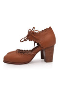 Dance Queen Scalloped Leather Heels-1