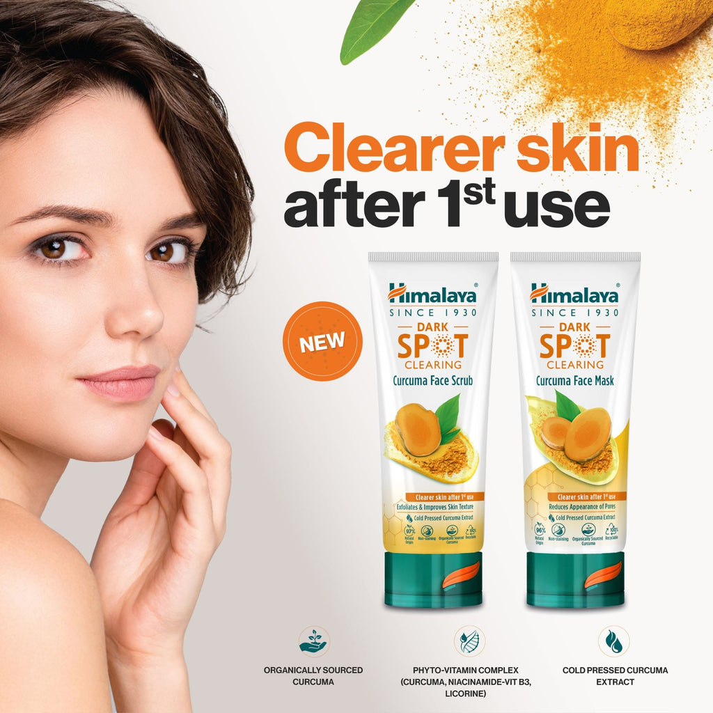 Curcuma face scrub tube for dark spot clearing, featuring natural turmeric and licorice extracts. — view 2
