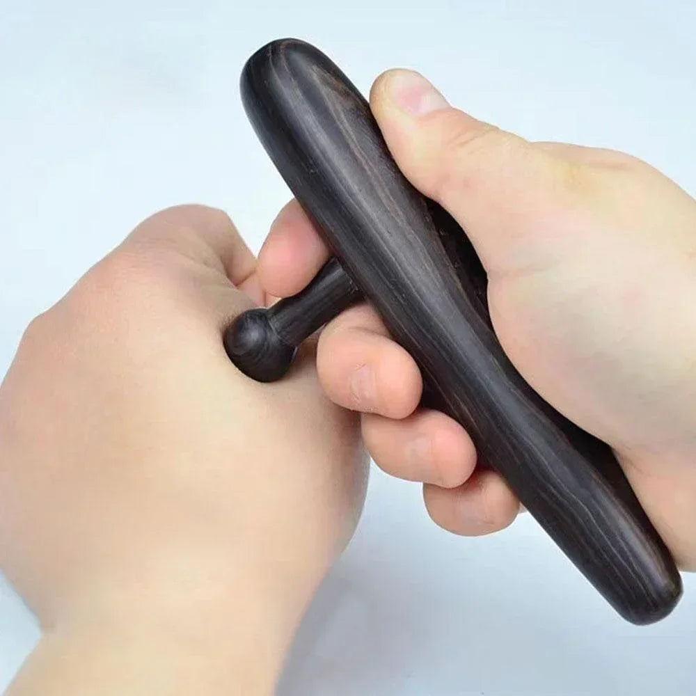 Black sandalwood trigger point massager tool for deep tissue muscle relief and natural pain therapy — view 5