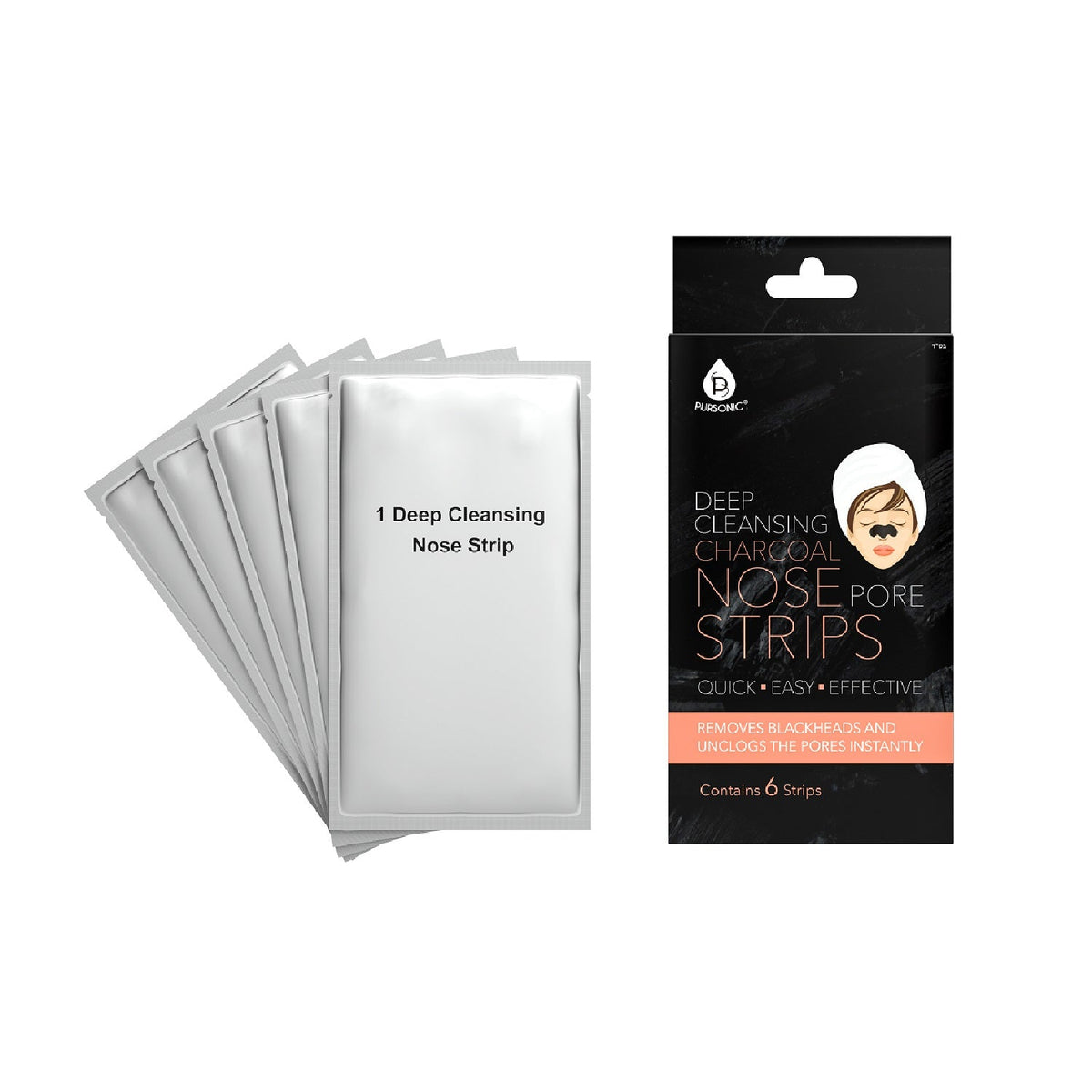 6 pack Deep Cleansing Charcoal Nose Pore Strip-3