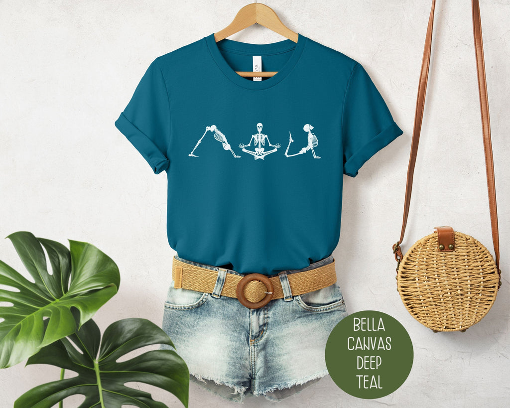Skeleton Yoga Shirt featuring a dancing skull graphic on a soft unisex cotton t-shirt — view 2