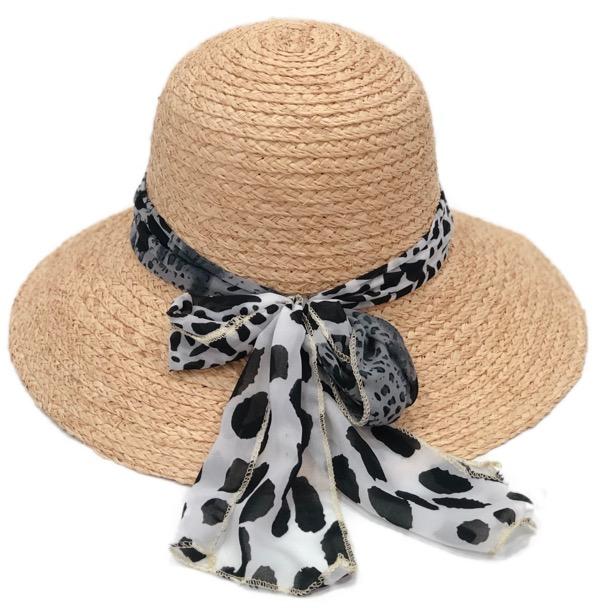 Raffia Leopard Sun Hat-0