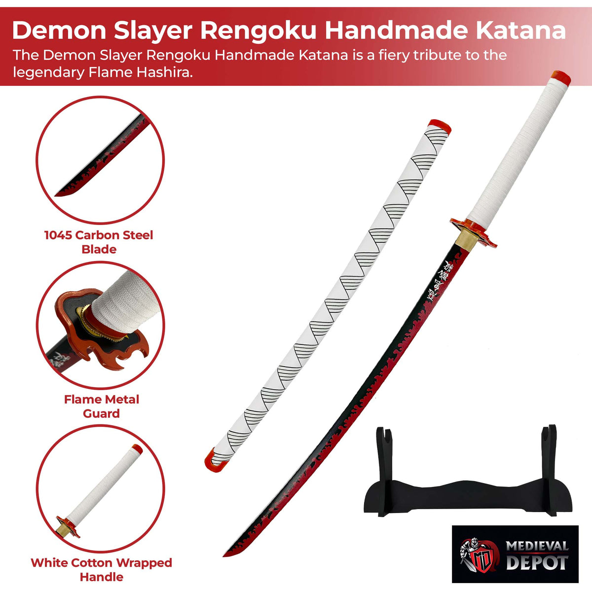 Kyojuro Rengoku Demon Slayer Handmade Katana-2