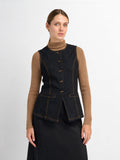 Denim Vest - Black-0