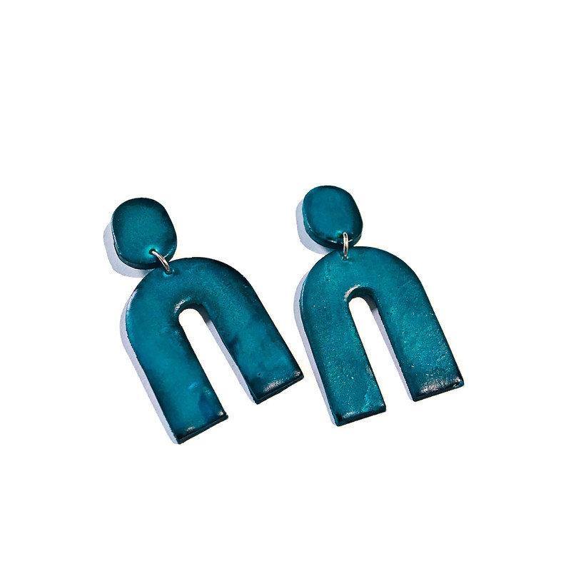 Arch Statement Earrings Handmade (Post or Clip On)- "Lucy"-3