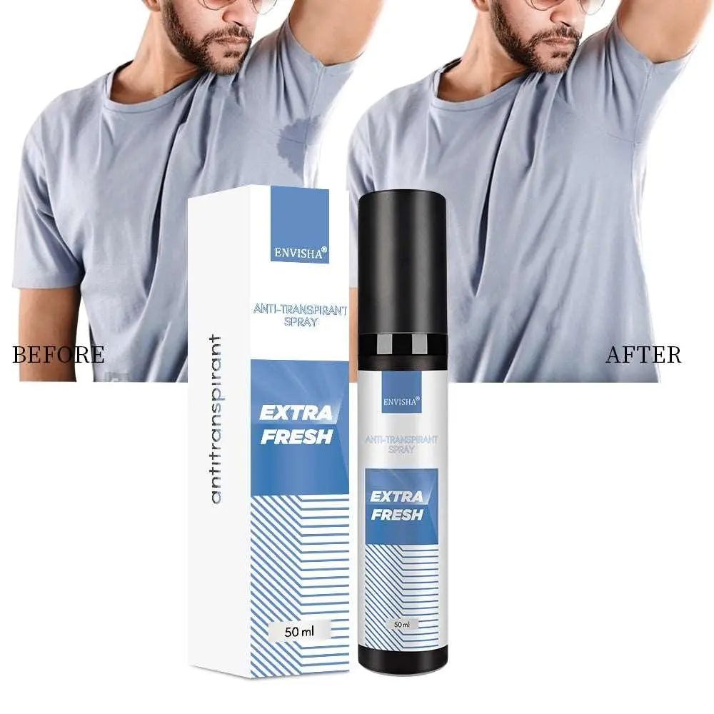 Deodorant antiperspirant spray 50ml bottle for long-lasting sweat and odor protection for men and women
