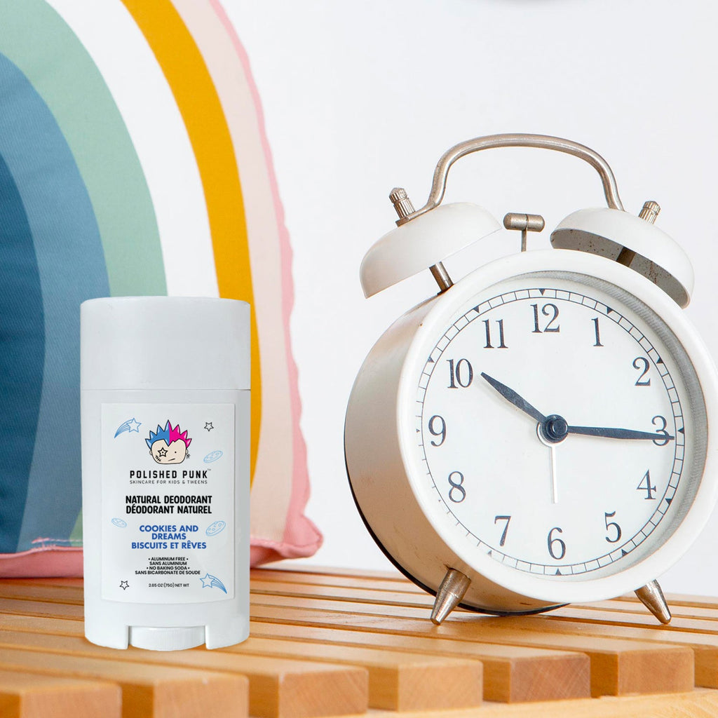 Natural deodorant stick for kids and tweens in cookies and dreams scent by Polished Punk — view 5