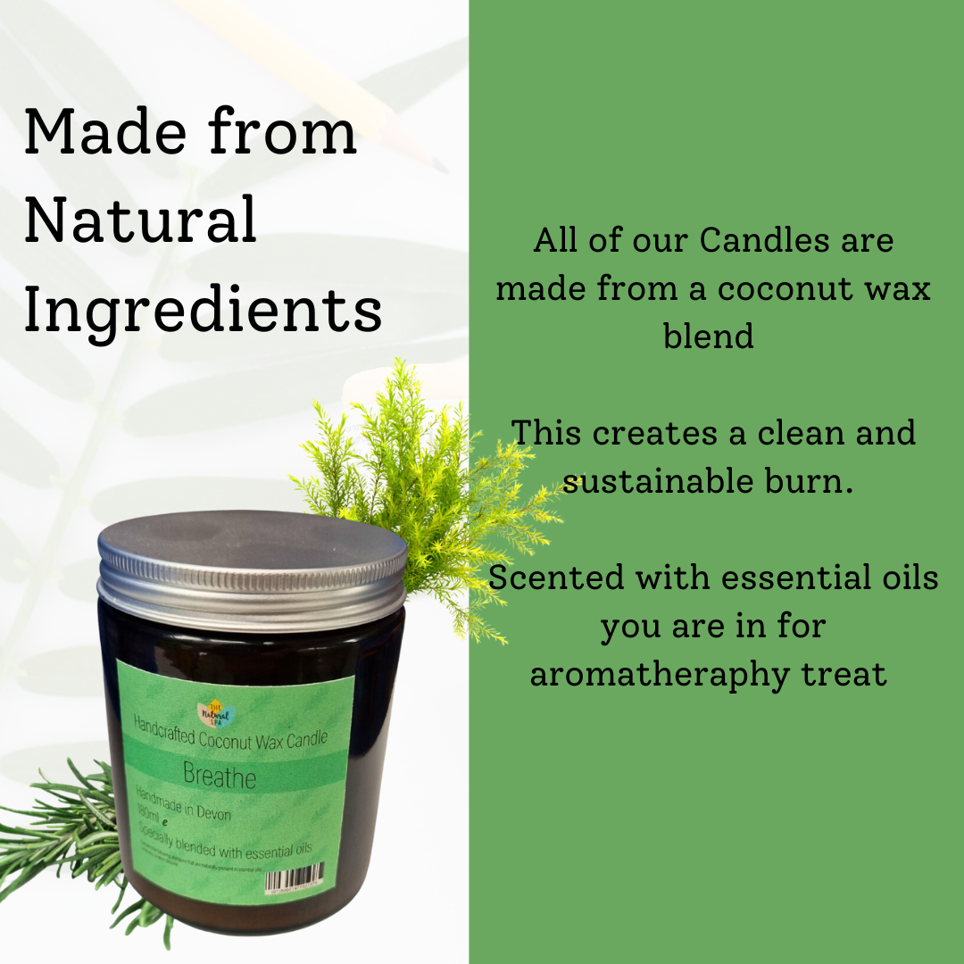 Breathe Hand-Poured Coconut Wax Candle | Natural Aromatherapy Candle | 2 Size Options-3