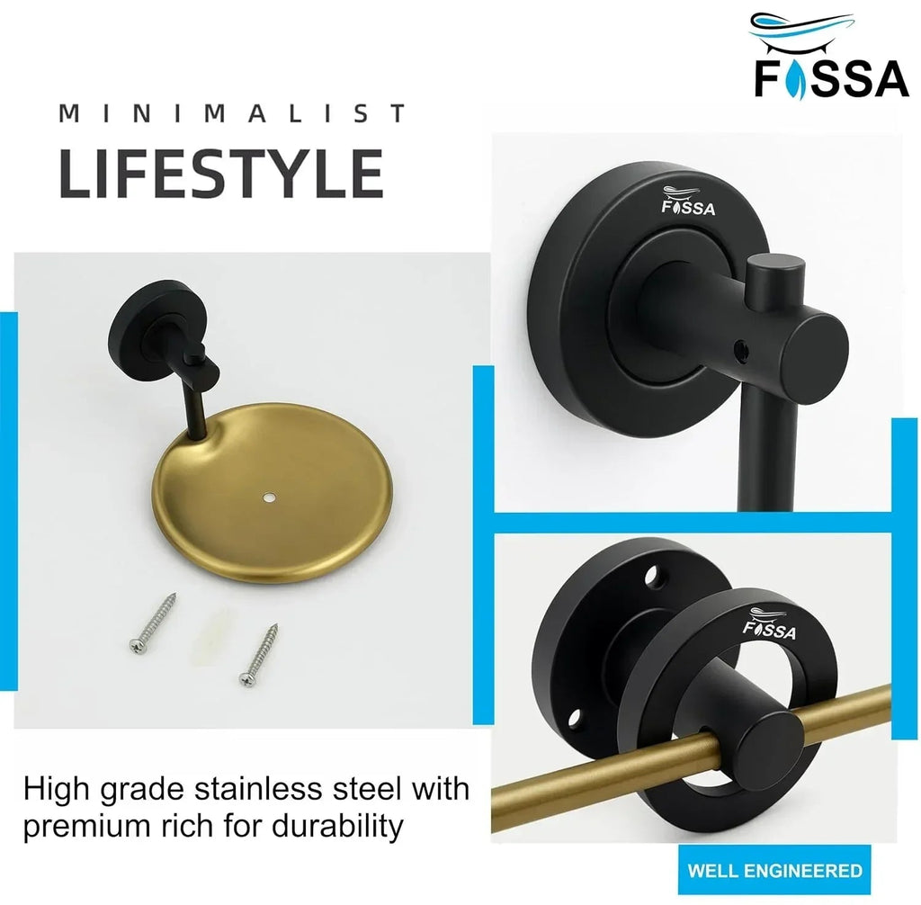 Round wall mounted stainless steel soap dish in matte black and gold finish for modern bathrooms — view 4