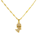 Sparkling diamond puppy pendant necklace adorned with shimmering stones on a delicate chain
