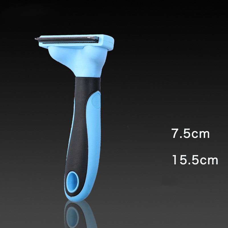 Stainless steel pet grooming comb with a colourful rubber non-slip handle for dogs and cats — view 3