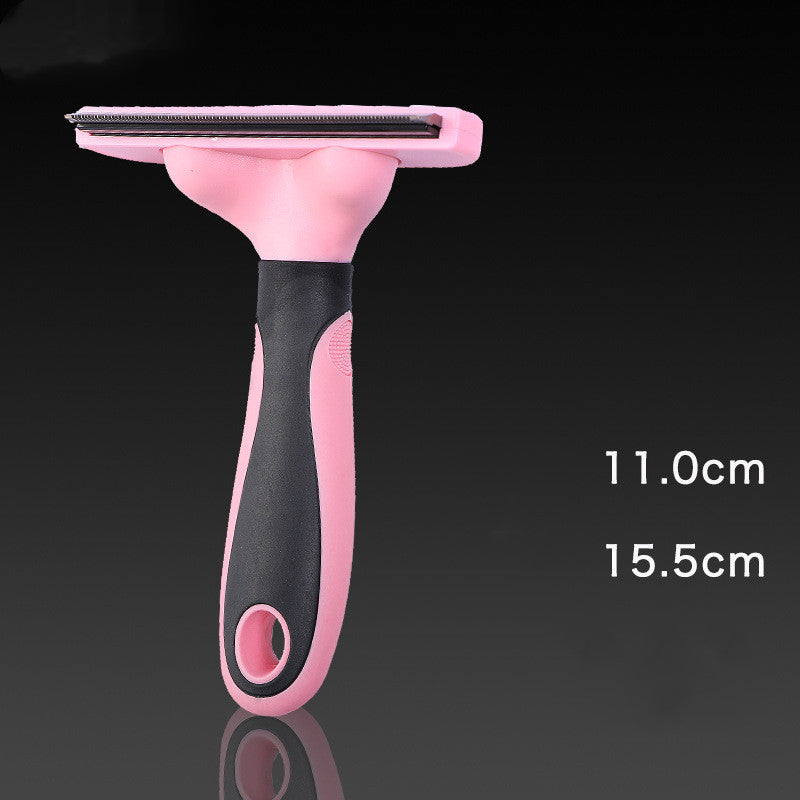 Stainless steel pet grooming comb with a colourful rubber non-slip handle for dogs and cats — view 4