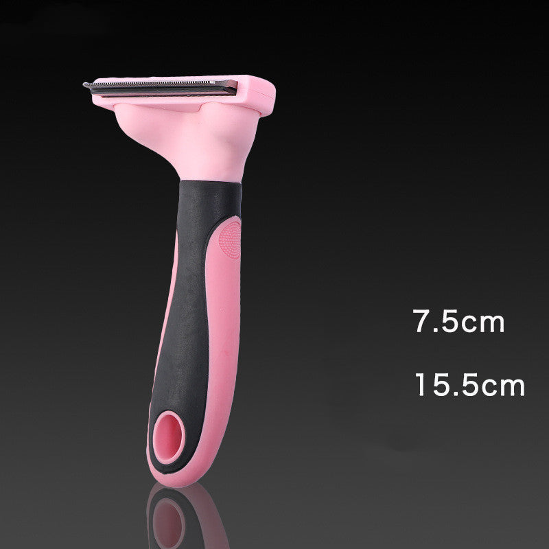 Stainless steel pet grooming comb with a colourful rubber non-slip handle for dogs and cats — view 5