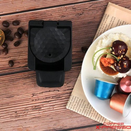 Nespresso to Dolce Gusto coffee machine adapter, durable black plastic capsule holder attachment — view 6