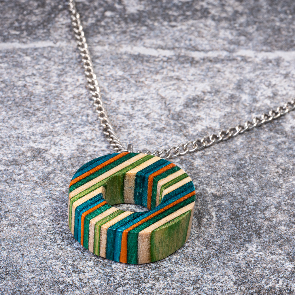 Donut Eco Friendly Recycled Skateboard Necklace-4