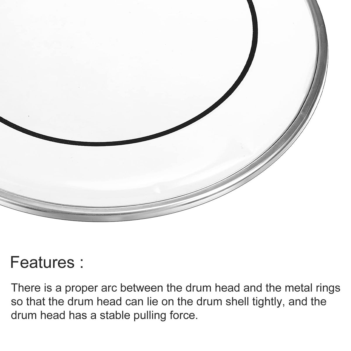 Transparent double layer oil skin matte drum head with aluminium hoop for drum kits — view 5