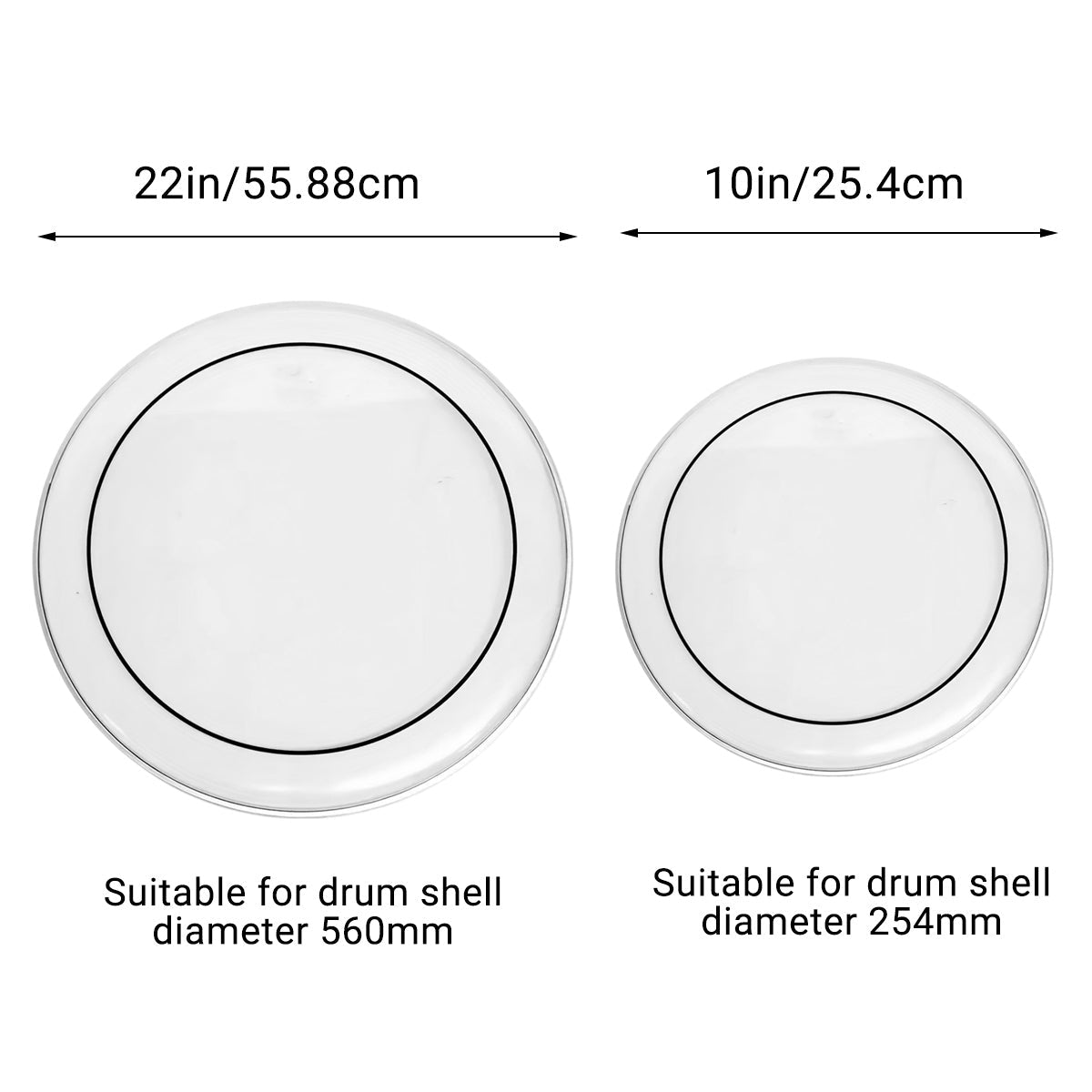 Transparent double layer oil skin matte drum head with aluminium hoop for drum kits — view 3
