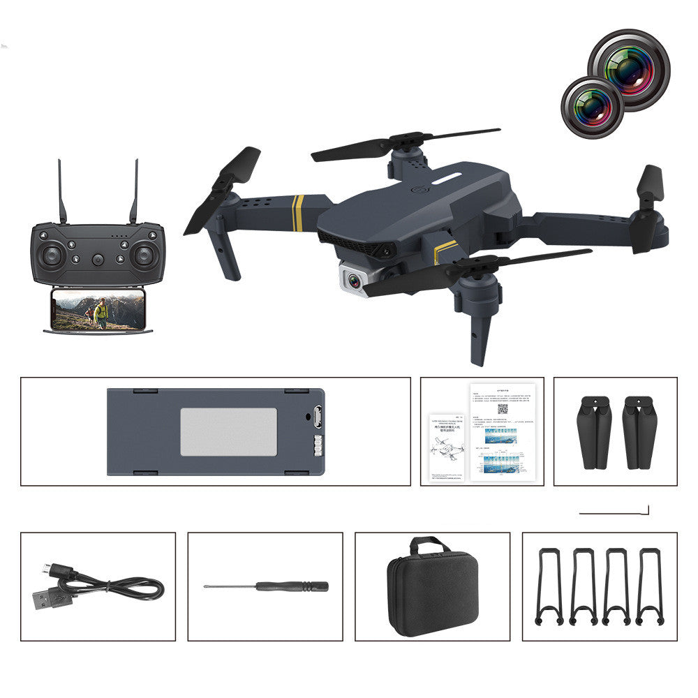 Sleek dual camera quadcopter drone with four channels and remote control handle for aerial photography — view 4